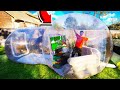 GIANT BUBBLE TENT WITH GAMING SETUP!