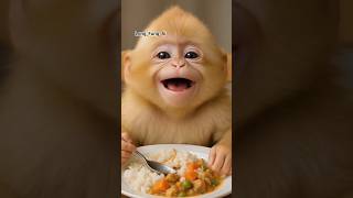 #ลิงน้อยกินข้าว #ลิงน่ารัก #คาแรคเตอร์ลิง #monkeycute #babyanimal #cutemonkey  #ultrarealistic