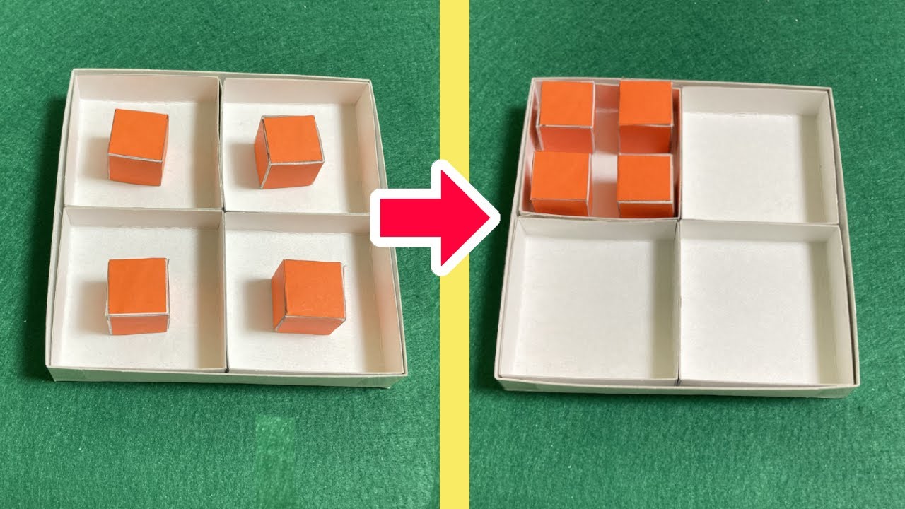 キューブが瞬間移動する箱 簡単マジック6ネタ種明かし Cube Magic