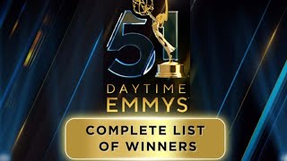 All The 51st Daytime Emmy Award Winners (2024)- Soap Opera Edition.