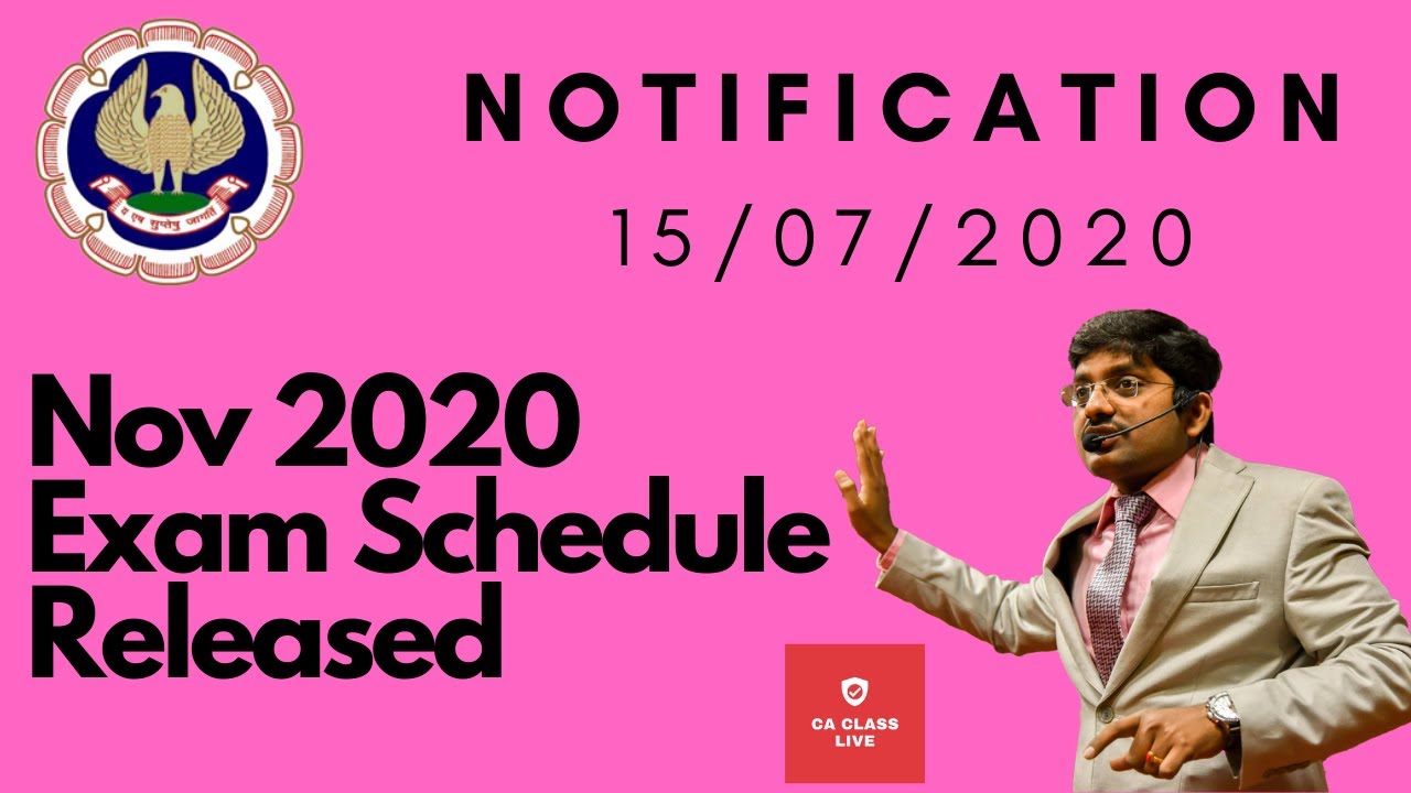 November 2020 CA Exam Schedule || CAclass.live || Commerce Champions Free Classes