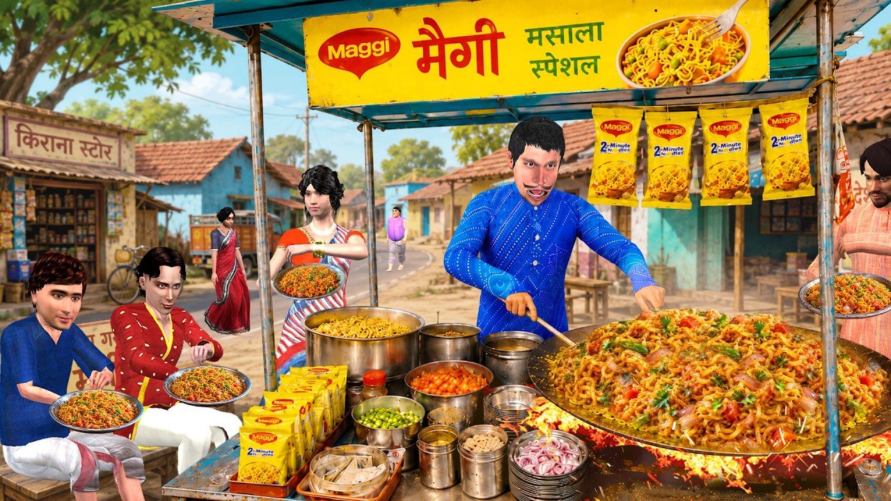10/- Rs Maggi Noodles Street Food Tasty Masala Maggi Comedy Hindi Kahaniya Moral Stories