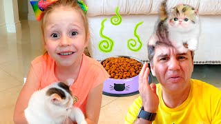 Nastya ha due gattini - impara a prenderti cura dei gatti
