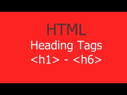 Heading Tag | h1 to h6 tags | Formatting Tag in html