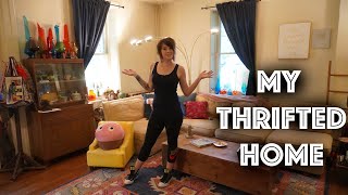 My Mostly Thrifted Home | Living Room Tour | Show Off Your Bunker Challenge