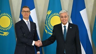 Finnish and Kazakh National Anthem | Stubb's Welcoming Ceremony 