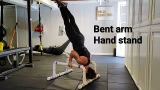Frog stand, to L Sit then to a Bent arm Handstand mashup