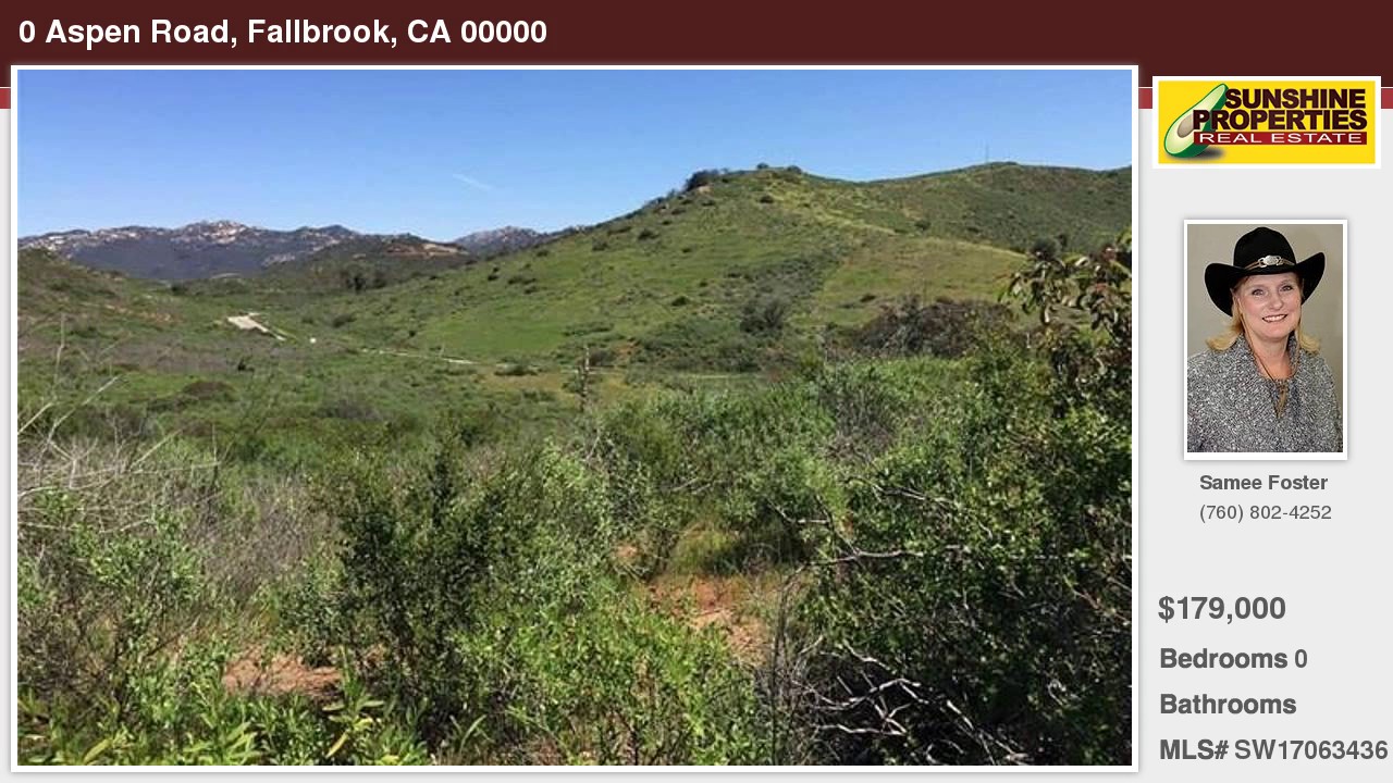 0 Aspen Road Fallbrook California Homes for Sale | www.sunshineproperties.com