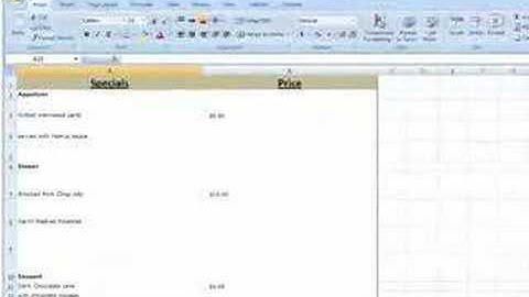 Excel and Widgets