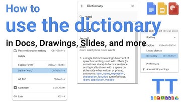 How to use the Dictionary Tool in Google Docs AND Slides
