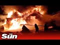 Huge fires break out at oil depots in Zhytomyr after Russian strikes