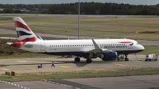 DIVERTED British Airways Airbus A320neos Parked at London Luton Following ATC Issues 
