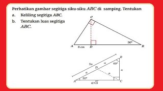 Look at the picture of right triangle ABC on the side. Determine the perimeter of triangle ABC.