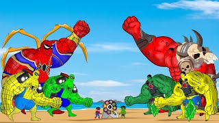 Rescue SUPER HEROES Team HULK COLOR vs Team SPIDERMAN COLOR : Returning from the Dead SECRET - FUNNY