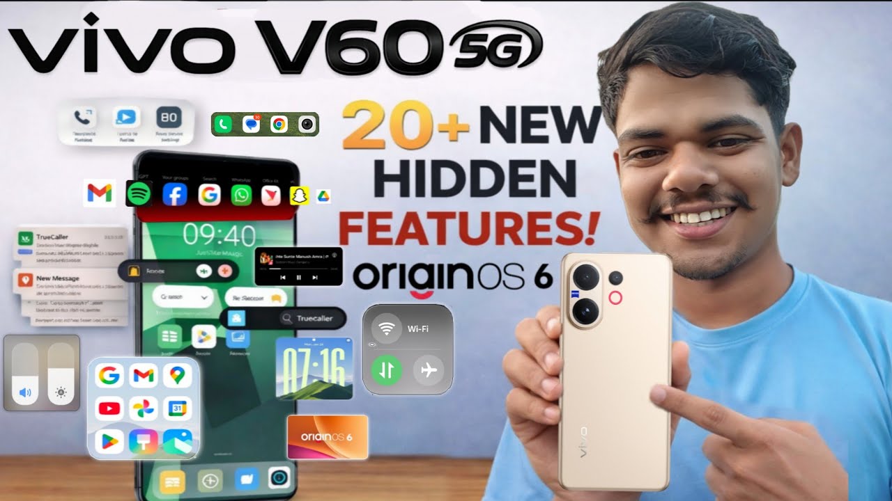 Vivo V60 5G OriginOS 6 Android 16 20+ New Hidden Features|OriginOS 6 20+ New Features in Vivo V60 5G