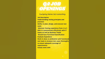 QA JOB OPENING FOR AUTOMATION TESTING #automation #selenium #manualtesting #qa #viral #yt #ytshorts