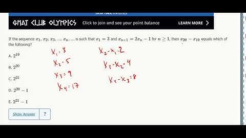 Sequences 10- If the sequence X1, X2, X3, ...Xn, ... is such that x1=3 and Xn+1=2Xn−1 for n≥1...