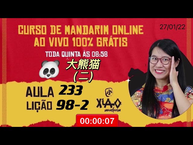 Aula 233 - Curso de chines GRÁTIS (Lição 98-2).  大熊猫（二）
