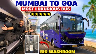 Mumbai To Goa Luxurious Bus Journey With Onboard Washroom | Mumbai To Goa By Bus | Goa Beach