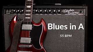 Video thumbnail of "Blues Backing Track in A (55bpm)"