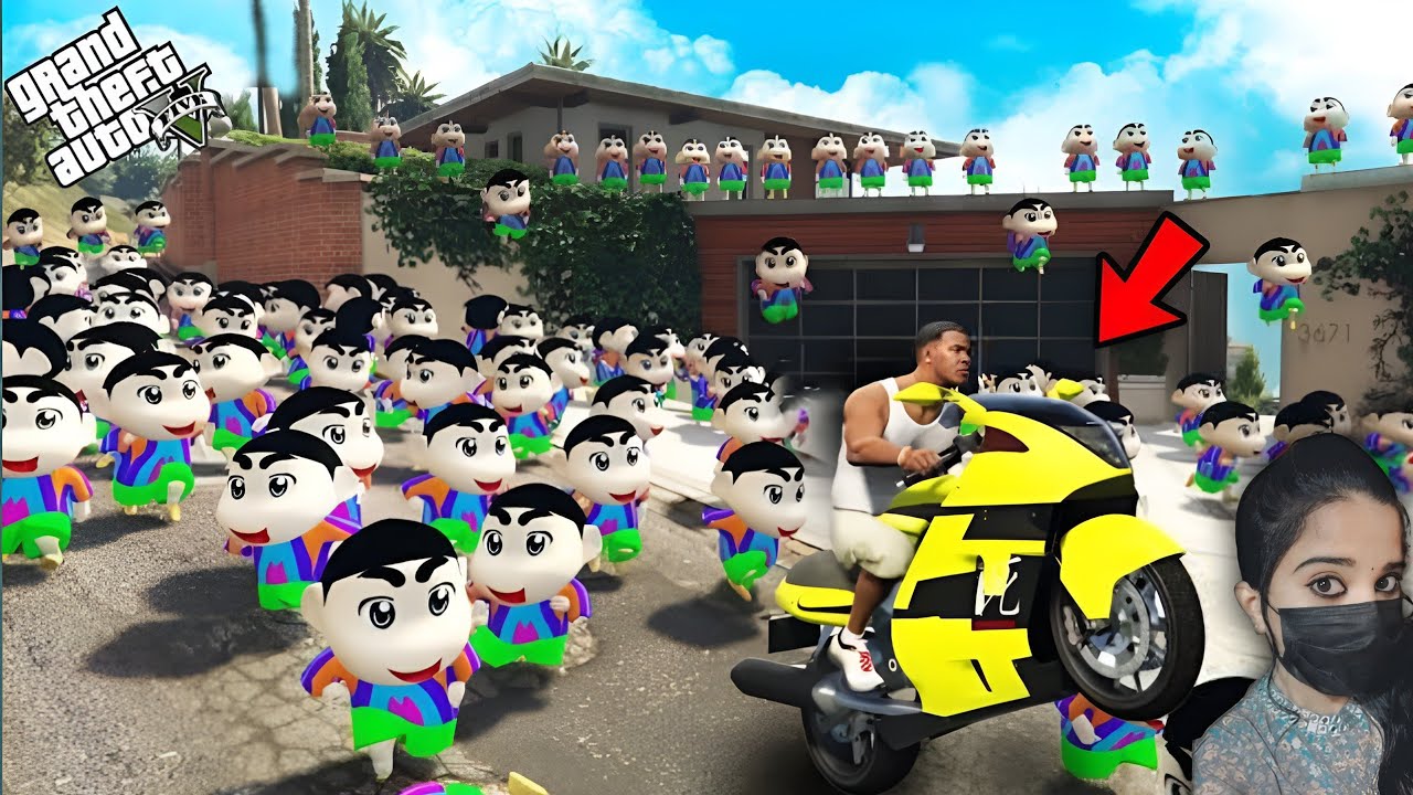 Franklin Escape From 1000 Shinchan - GTA 5 #121