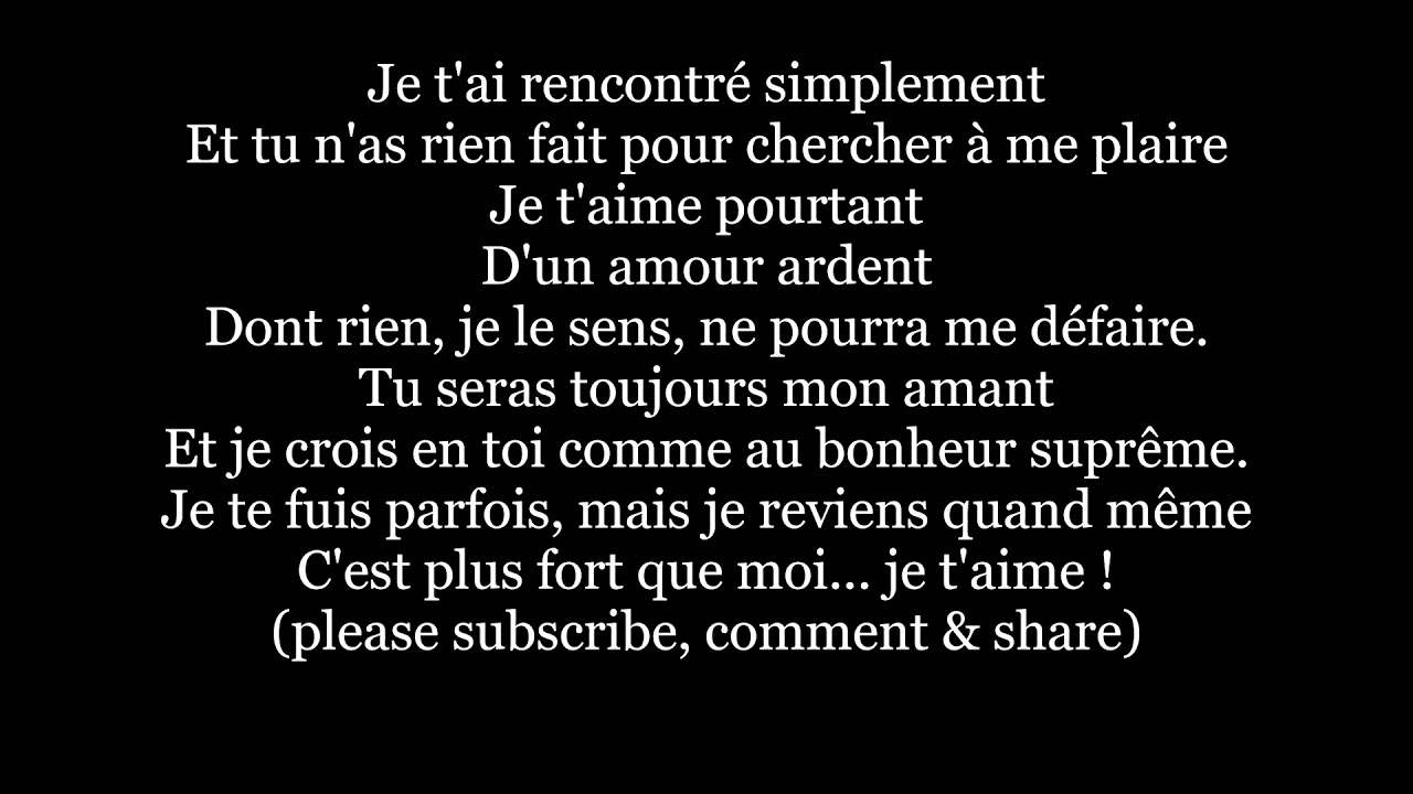 chanson on s est rencontré simplement