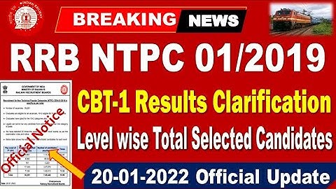 Railway NTPC CBT Results Based Official notice | Level wise Candidates for aspirants by SRINIVASMech