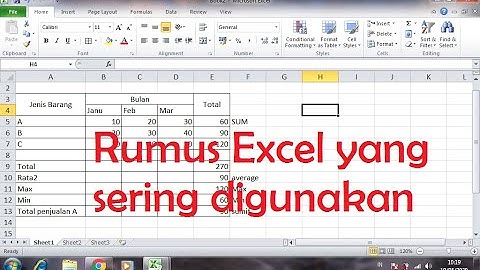 Belajar rumus  SUM, Average, Max, Min, Sumif