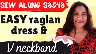 Simplicity 8548. Tutorial: Easy V neckband insertion & everything else! Red Leopard print dress :)