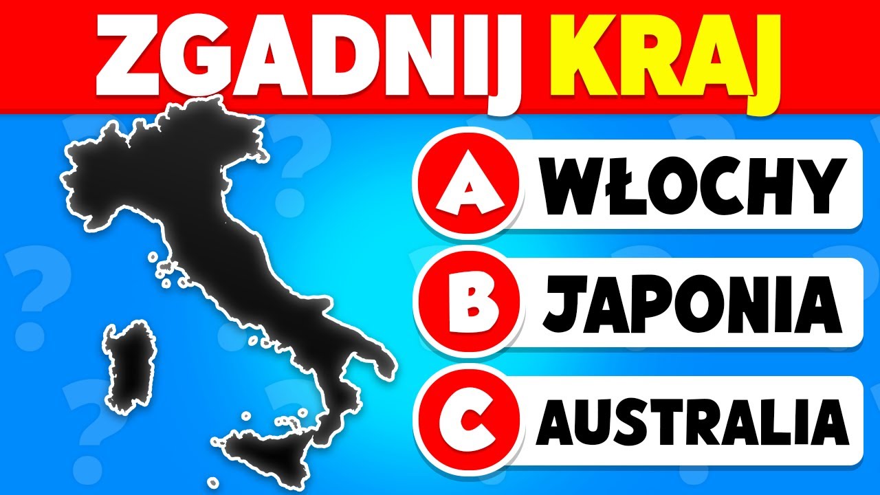 🚩 Zgadnij Kraj po Kształcie 🌎 | Czy potrafisz Zgadnąć 40 Krajów?