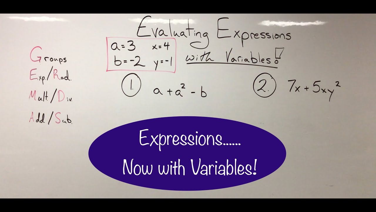 Evaluating Expressions with Variables - YouTube