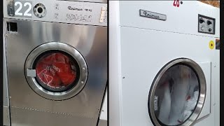 Old primus R16 16KG commercial washer & Electric heated vintage primus 25KG dryer LAVOMATIC France