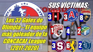 LOS 32 GOLES DEL OLIMPIA - MÁXIMO GOLEADOR DE LA HISTORIA DE LA LIGA CONCACAF (2017, 2019, 2020)