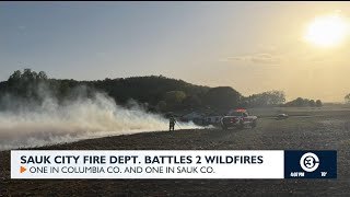 Sauk City crews battle brush fires
