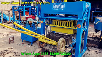 QT4-30 diesel engine and electrical motor power supply concrete color paver and hollow block machine