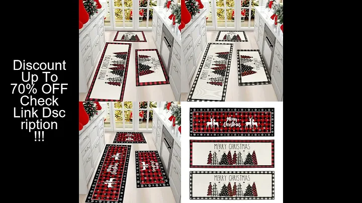 60/80/120CM Christmas Elk Floor Mat Xmas Tree Kitchen Rug Doormat Home Decor Navidad Natal Christmas