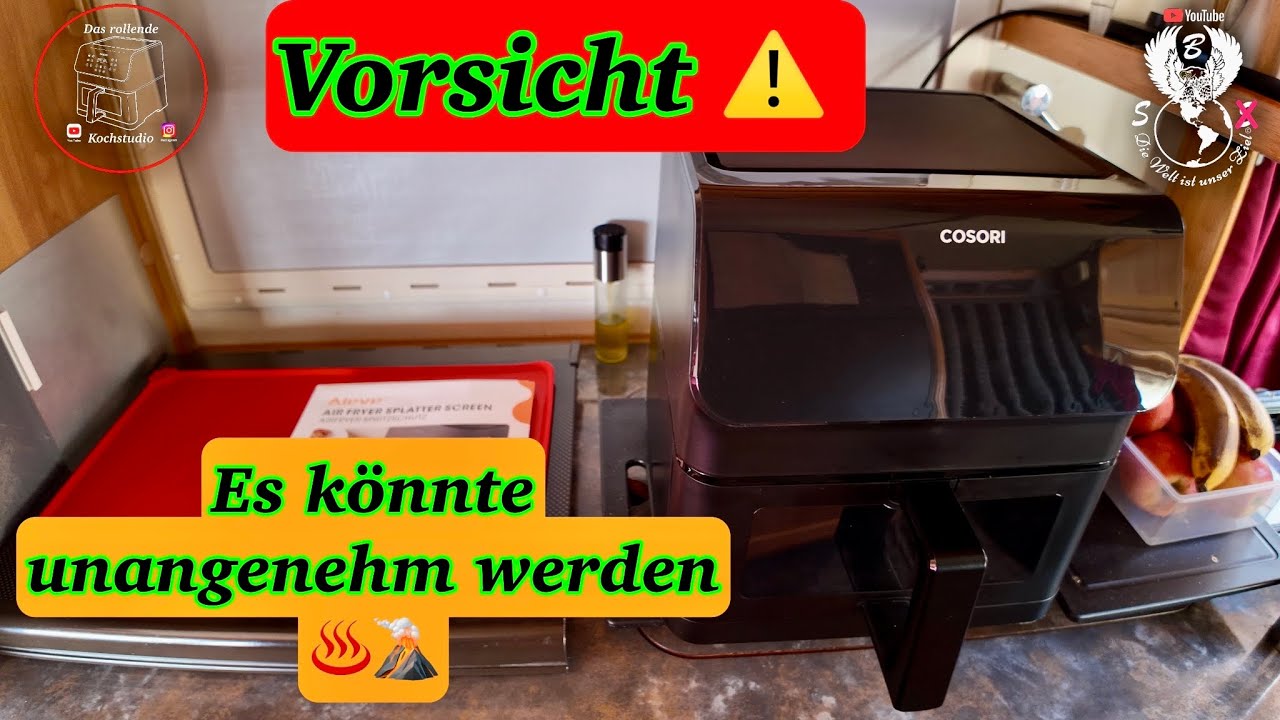 Ein Spritzschutz für die Heißluftfritteuse