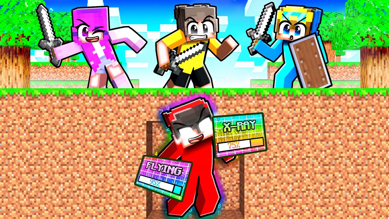 OP ADMIN vs Hunters in Minecraft!