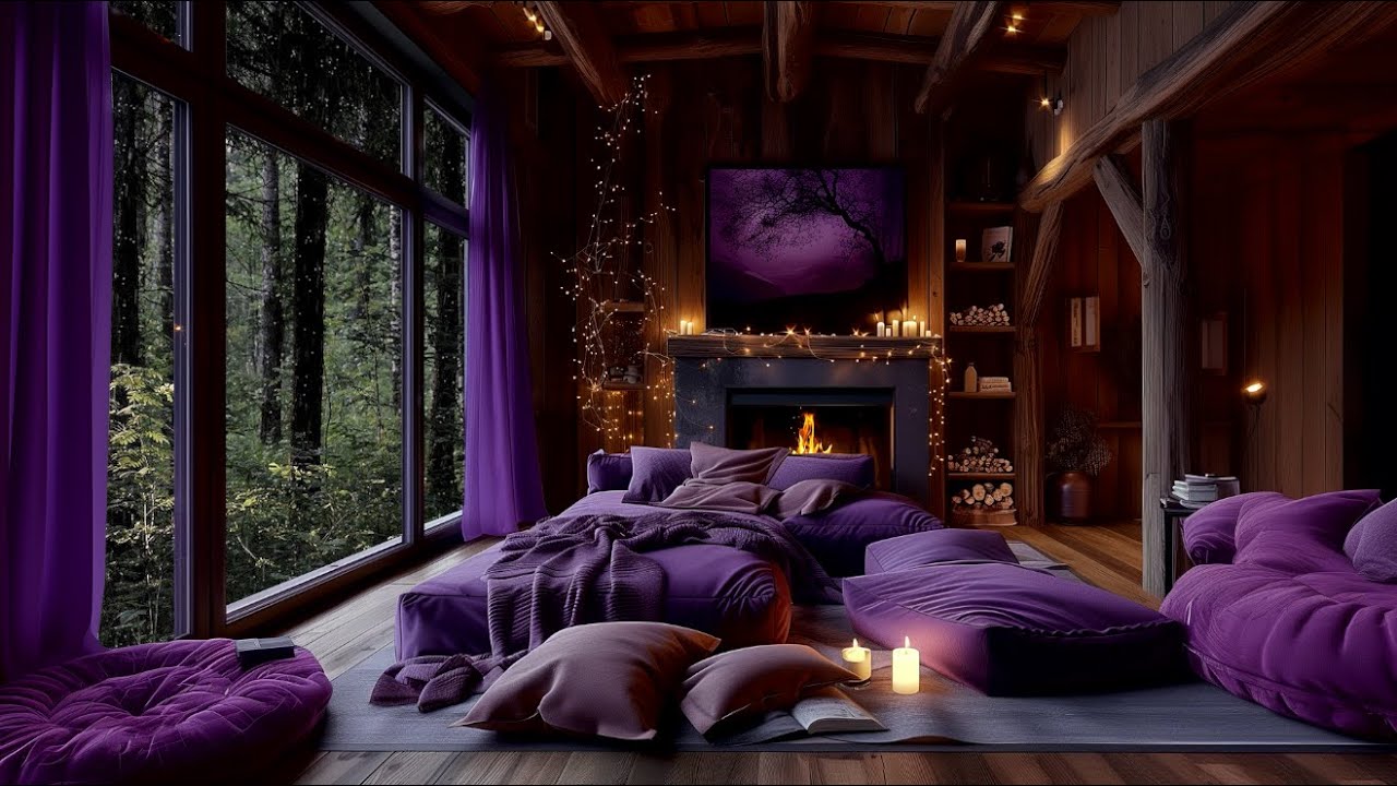 Relaxation Haven: Cozy Hut Soundscape with Rain and Fire