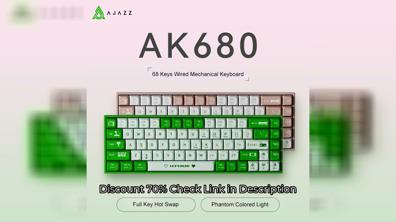 AJAZZ AK680 Gaming Mechanical Keyboard ABS Keycap 68 Keys Wired Wireless Bluetooth Keyboard Hot Swap