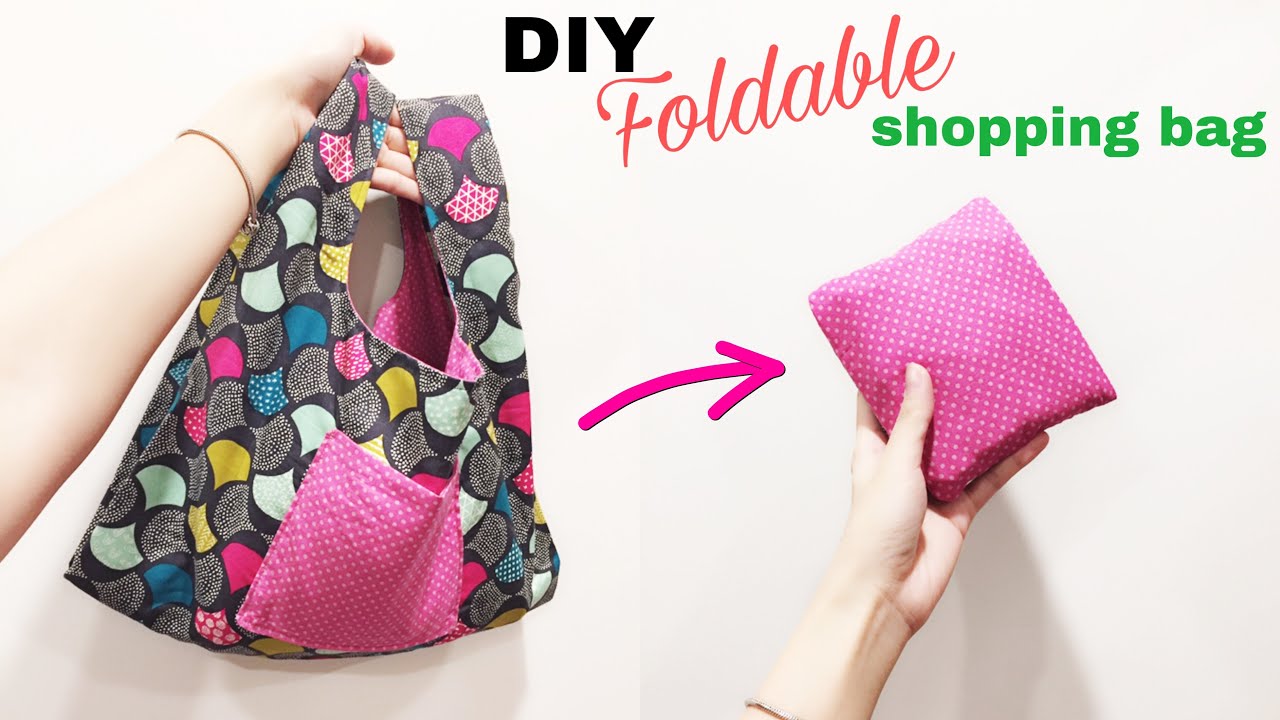 Foldable market bag or shopping bag sewing tutorial 