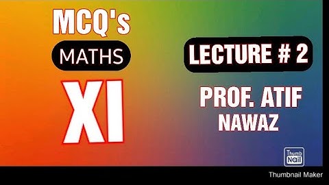XI MATHS || MCQ
