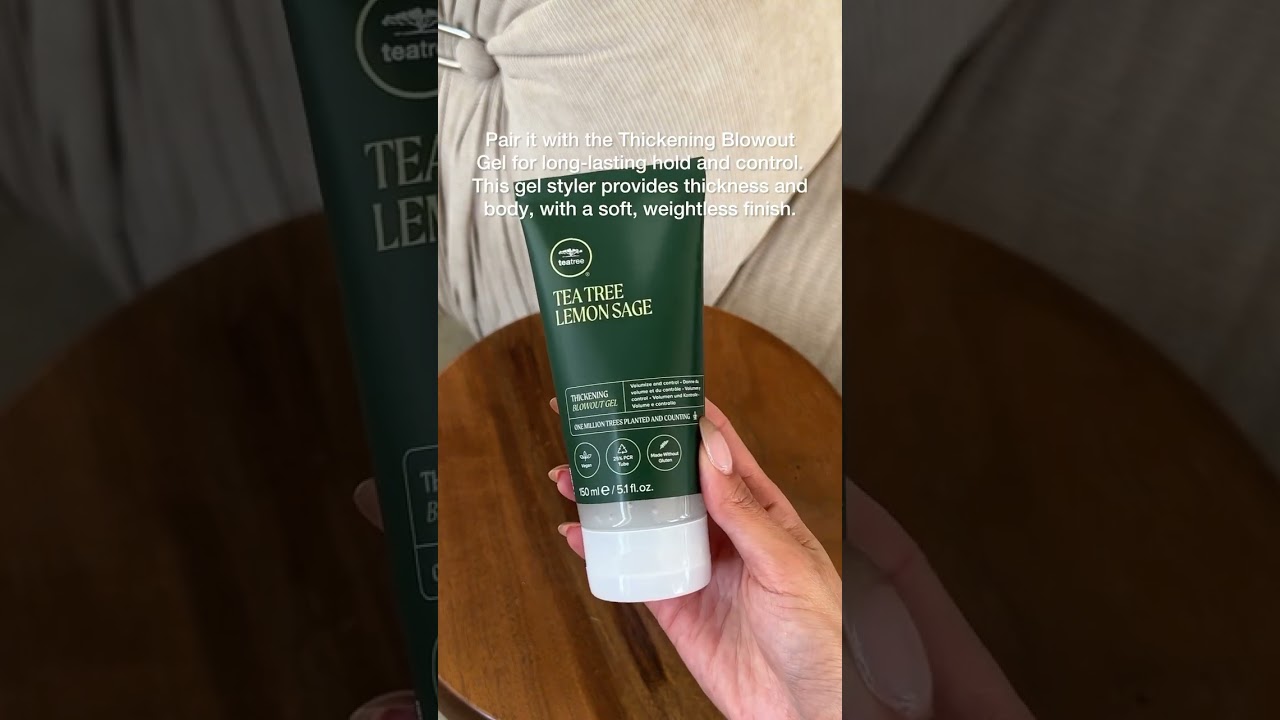 Elevate your hair routine with our duo: Tea Tree Lemon Sage Thickening Treatment & Blowout Gel.
