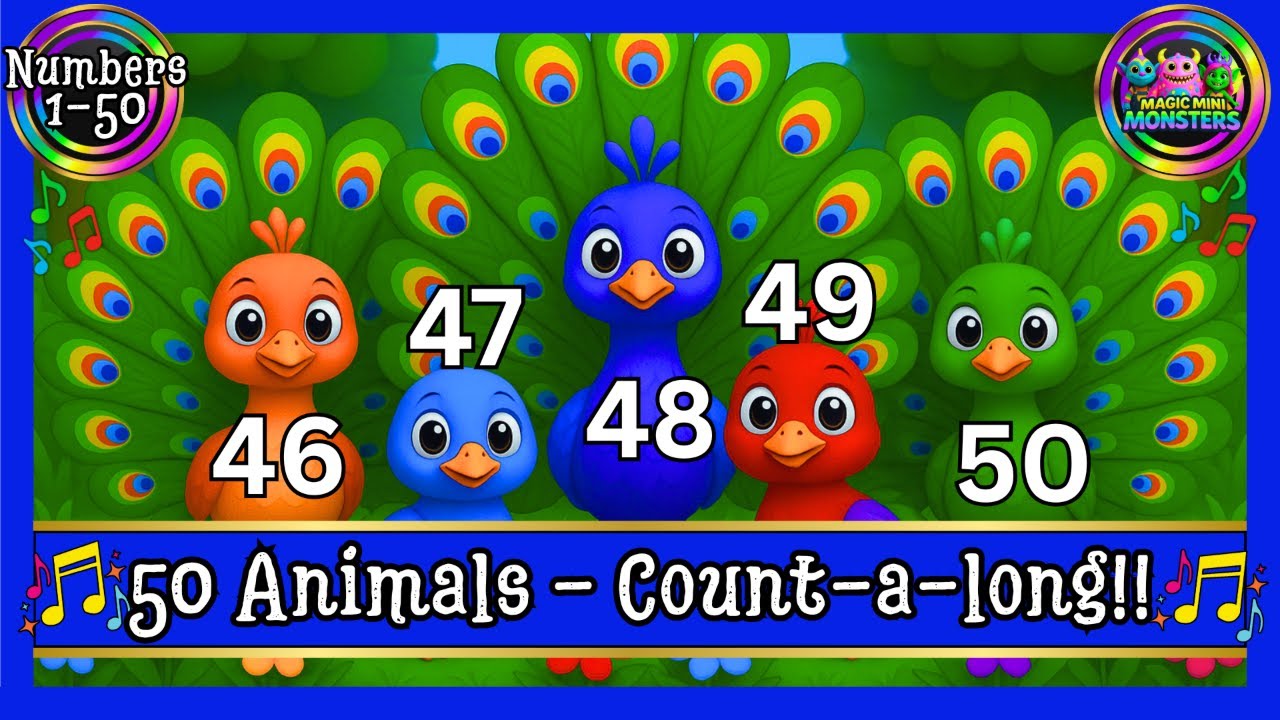 50 Animals Count-a-long | Counting Confidence | Sing-a-long | Magic Mini Monsters 