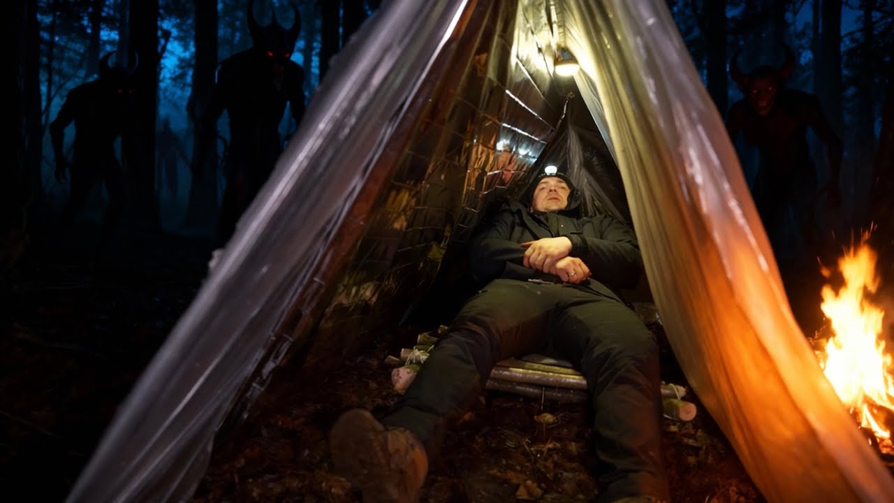 БЕЗ СПАЛЬНОГО МЕШКА | ПЕРЕЖИВАЯ  МОРОЗНУЮ НОЧЬ В ПРИЮТЕ ДЛЯ ВЫЖИВАНИЯ