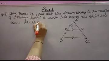 Using Theorem six point one ,prove that line drawn through the mid point of one side of a triangle