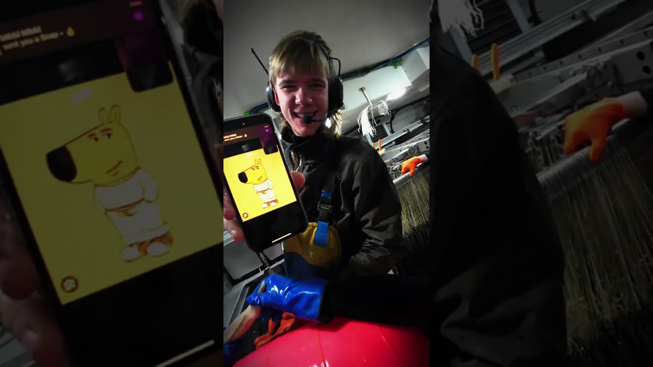 Setting longline fishing gear on a cold November night on the east coast of Iceland 