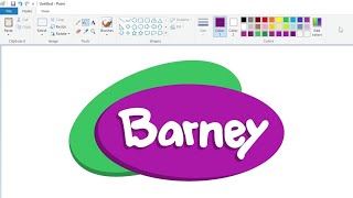 How To Draw The Barney Logo Using Ms Paint How To Draw On Your Computer
