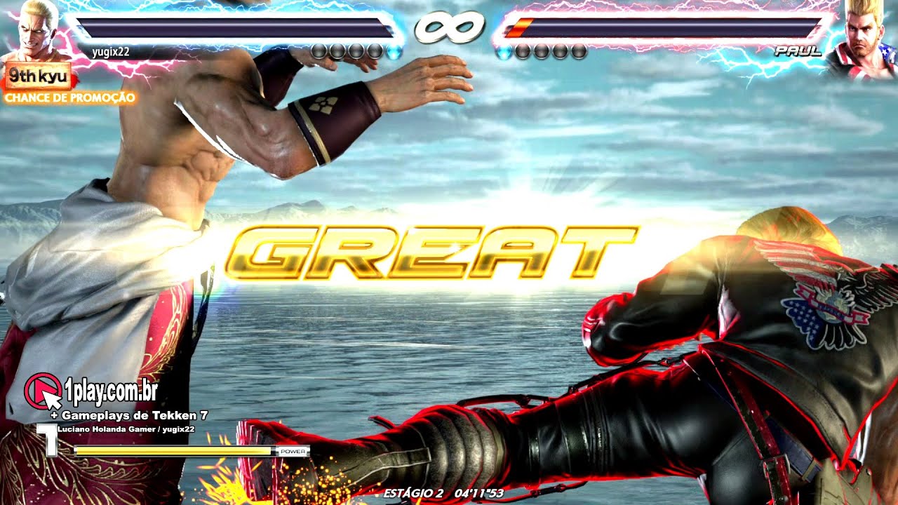 Tekken 7! Geese Howard (The King of Fighters SNK) vs. Paul Phoenix in the Infinite Azure Stage!