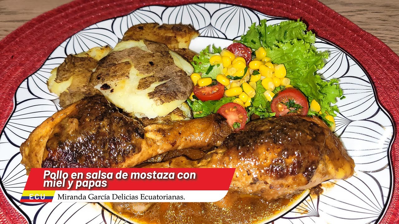 ♨️POLLO 🍗🍯EN SALSA DE MOSTAZA Y MIEL CON PAPAS  EN SARTEN Una receta para celebrar a mamá‼️🌹🌹🌹